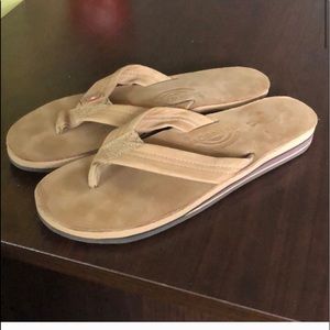 Rainbow leather upper flip flops size xl 8.5-9.5